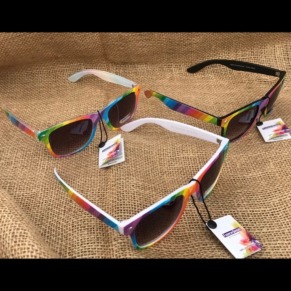 (3 Pairs) Rainbow Gay Pride LGBT Party Sunglasses - Picture 2 of 5